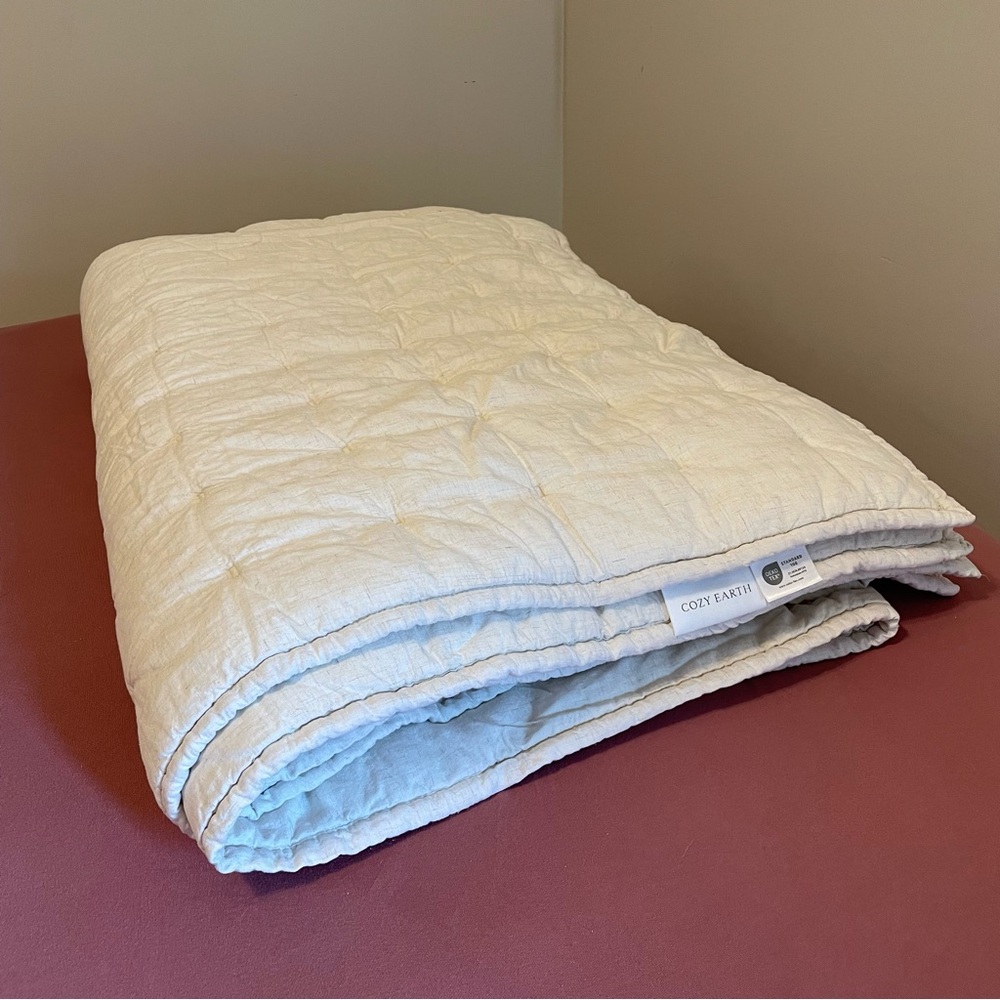 Cozy Earth Twin Linen Bamboo Box Quilt